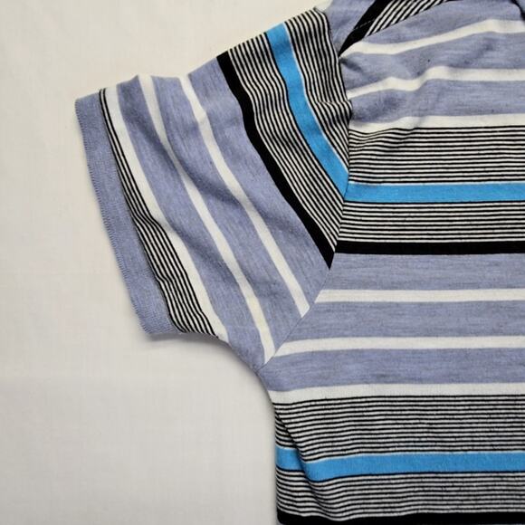 Vintage Cambridge Classics Polo Blue Striped Embroidered Logo Shirt 00's - Picture 5 of 10